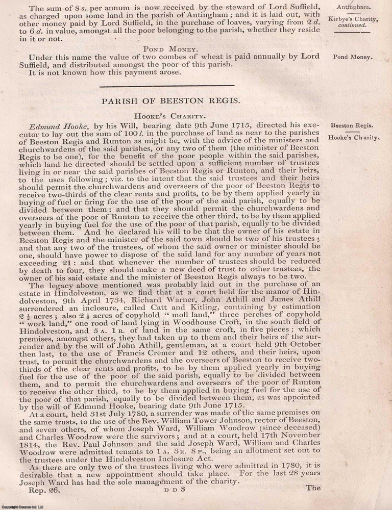 Item #363090 Norfolk Charities Reviewed: Beeston Regis, Roughton, Sheringham, Aylsham and...