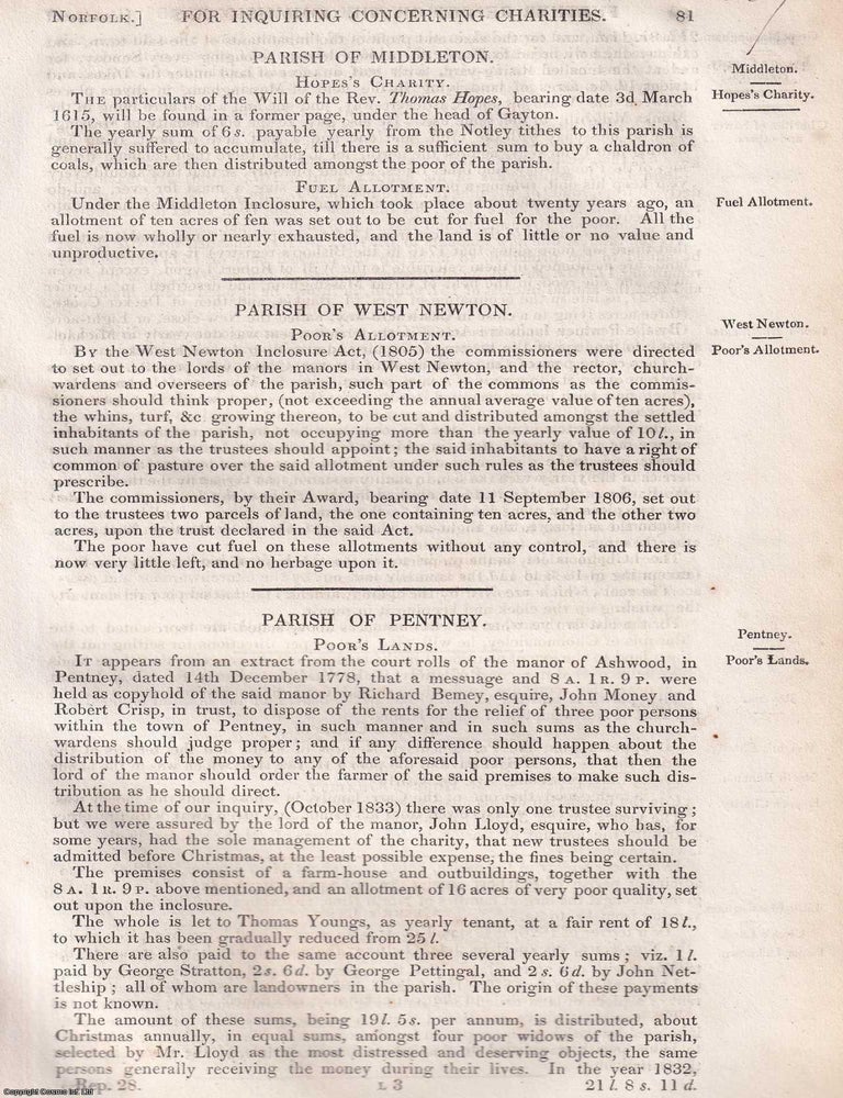 Item #363094 Norfolk Endowments Surveyed: The Parishes of Pentney, Terrington St John, Walpole St...