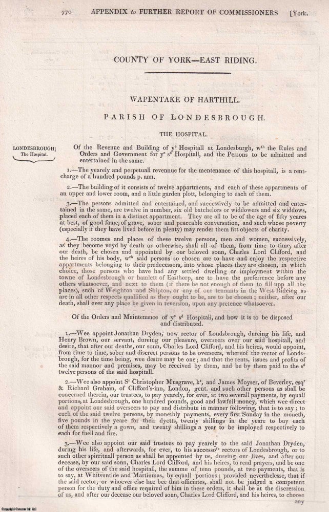 Item #363108 Charities of the East Riding and Coastal Liberties: Harthill, Beverley, Whitby...