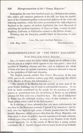 Item #363147 Misrepresentation of The Penny Magazine in regard to the Church of St. Maclou at...