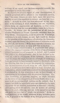 Crito on the Hierarchy: The Rev. Mr Curr and the S. Controversy. An article printed in 1835, written by an Unnamed Author : 53 pages.