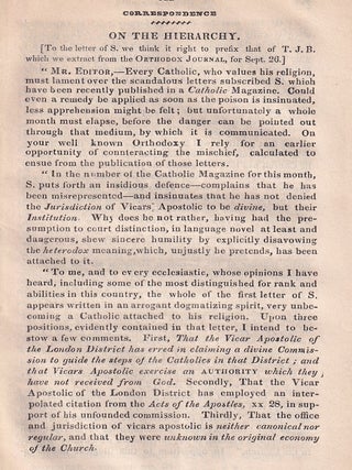 Crito on the Hierarchy: The Rev. Mr Curr and the S. Controversy. An article printed in 1835, written by an Unnamed Author : 53 pages.