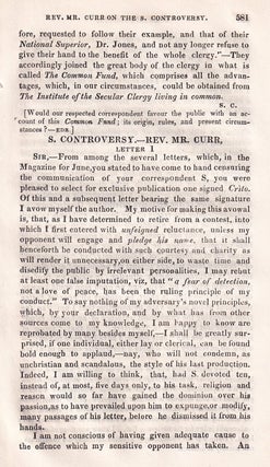 Crito on the Hierarchy: The Rev. Mr Curr and the S. Controversy. An article printed in 1835, written by an Unnamed Author : 53 pages.