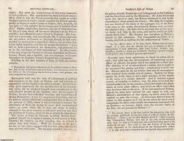 Item #363246 Robert Southey's Life of Nelson: Narrative, Character, and Naval Achievement....