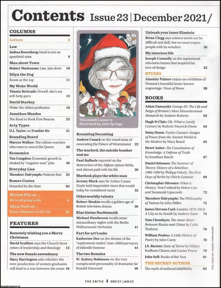 Item #363364 The Critic. December 2021/January 2022. Issue 23. The Magazine for Open Minded...