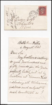 1863, Wem Shropshire : Original letter & Envelope addressed to. Shropshire interest.
