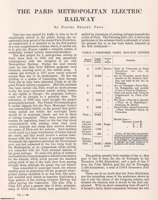 Item #363447 The Paris Metropolitan Electric Railway. 1901 Publ. An original article from...