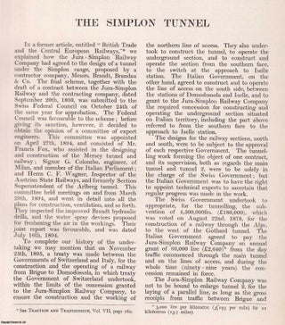 The Simplon Tunnel. An original article from Engineering, 1904.