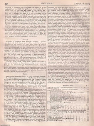 Part 2 : Experimental Researches on the Repulsion Resulting from Radiation, by W. Crookes, pp533-538, in Nature, Volume 19, Number 493. Nature. A Weekly Journal of Science. Thursday, April 10, 1879.