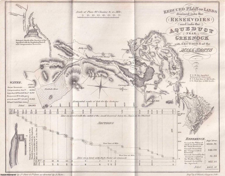 Item #363681 1845 Greenock. Reduced Plan of Lands drained into the Reservoirs and into the...