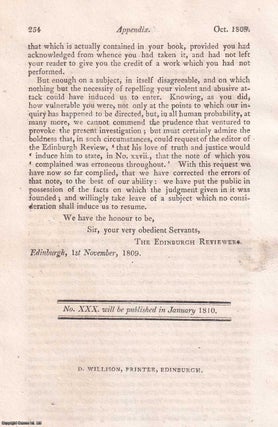 A critical letter regarding John Playfair's review of Olinthus Gregory's book on the Steam Engine. 10 pages. An article printed in 1809, written by An Edinburgh Review contributor.