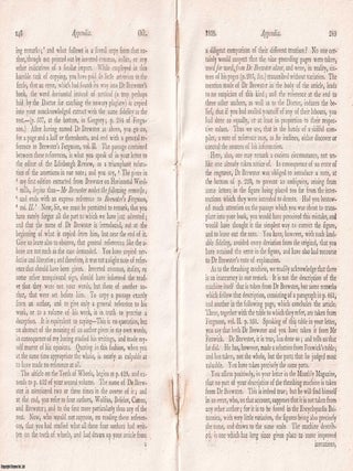 A critical letter regarding John Playfair's review of Olinthus Gregory's book on the Steam Engine. 10 pages. An article printed in 1809, written by An Edinburgh Review contributor.