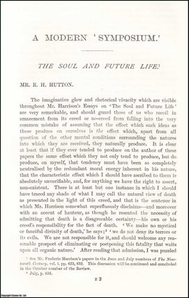 The Soul & Future Life. A Modern Symposium : Professor. Mr. R. H. Hutton.