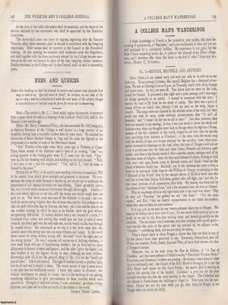 The Working Men's College Journal. Conducted by Members of The College. Volume III, 1894-95. Published by Working Men's College 1895.