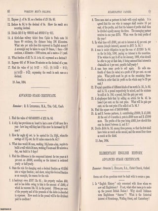 The Working Men's College Journal. Conducted by Members of The College. Volume III, 1894-95. Published by Working Men's College 1895.