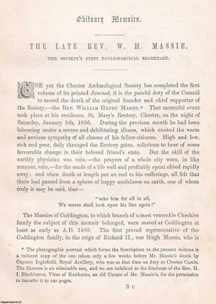 Obituary : The Late Rev. William H. Massie. An original article from the Journal of the Architectural, Archaeological, and Historic Society of Chester, 1857.
