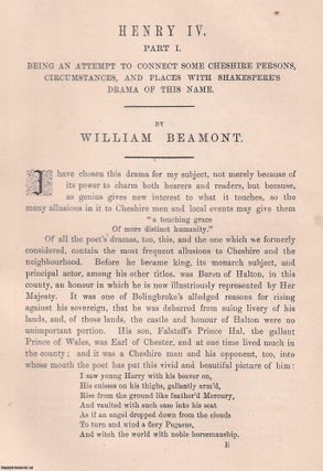 Henry IV, Part I & Part II. Being an Attempt. William Beamont.