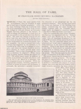 Item #363848 The Hall of Fame , New York University. An original article from the American Review...
