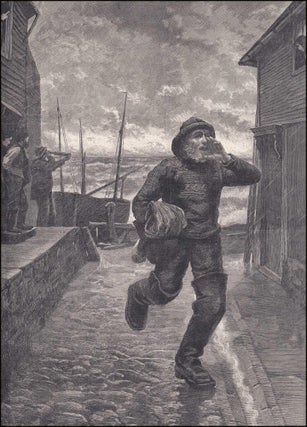 Item #363973 A single woodcut engraving featuring a lifeboat man, with accompanying text to the...