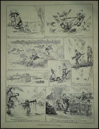 Item #364005 Government Surveying in New Zealand. A humerous cartoon illustration. An original...
