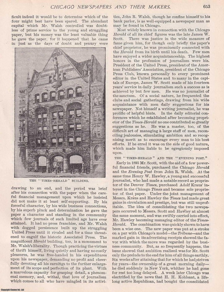 Item #364053 Chicago Journalism: The Newspapers and the People Who Make Them. Written by Willis...