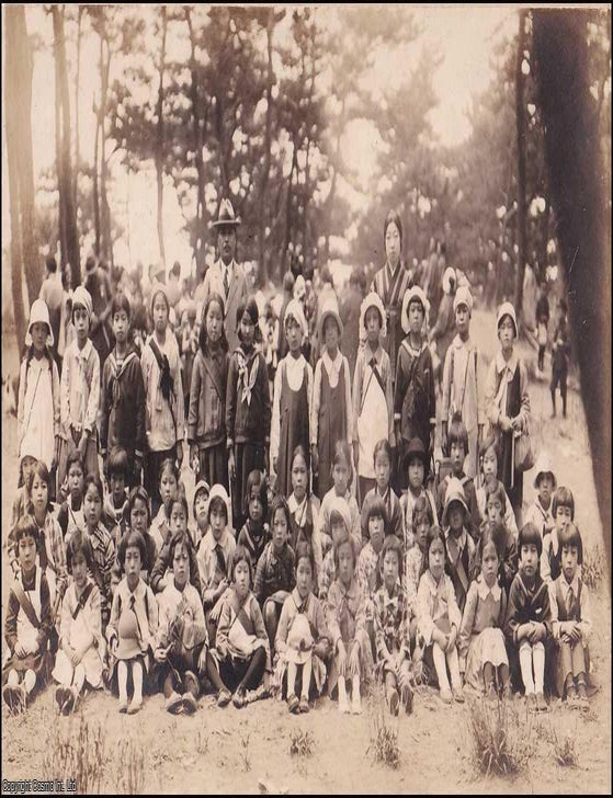 Item #364107 Japanese : Tokyo South Shinagawa. Single real photograph, of a large group of around...