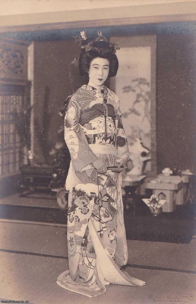 Item #364109 Kimono Costume Japanese Portraits, Real Photographs. A collection of 5 single person...
