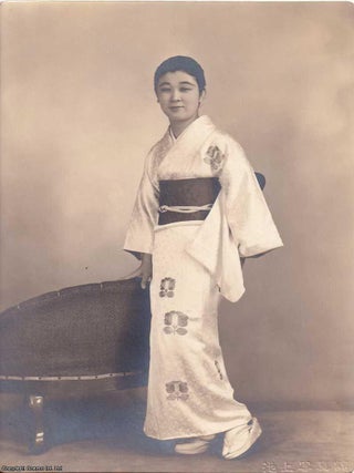 Kimono Costume Japanese Portraits, Real Photographs. A collection of 5 single person photographs, each mounted in individual folders, with tissue guards: Saito Photo Studio Takai (x2); Ikegami Photo Studio; Hirayama Photo Museum Ogikubo; Shinjuku Station Building Photography Rainbow Hall.