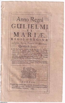 1694 Capiatur Fine Ac An Act to take away the Process for the Capiatur Fine in the several Courts at Westminster.