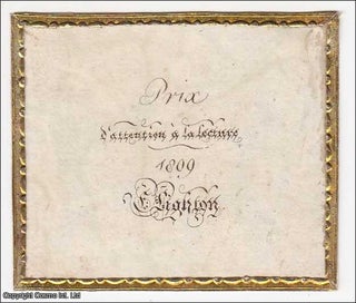Decorative Bookplate. Prix L'attention a la lecture 1809. Bookplate.