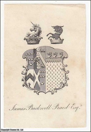 Item #364137 Decorative Bookplate. James Brackwell Praed, Esq. Undated, but from the design...