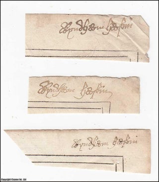 Item #364148 Wyndham Harbin [Yeovil, Somerset]. Three handwritten signatures, cut from larger...