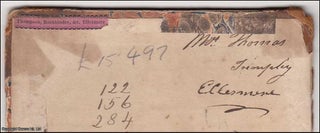 Item #364154 Thompson, Bookinders &c. Ellesmere. Pink letterpress ticket. With an ink inscription...