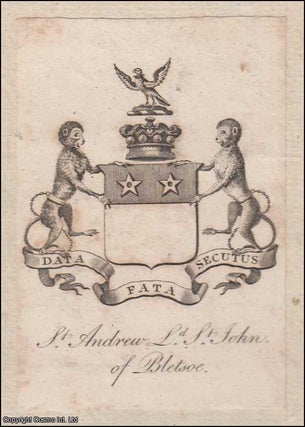 Item #364160 Decorative Bookplate. St. Andrew Ld. St. John of Bletsoe. Undated, but from the...