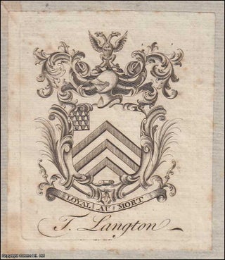 Item #364165 Decorative Bookplate. T. Langton. Loyal au Mort. Undated, but from the design likely...