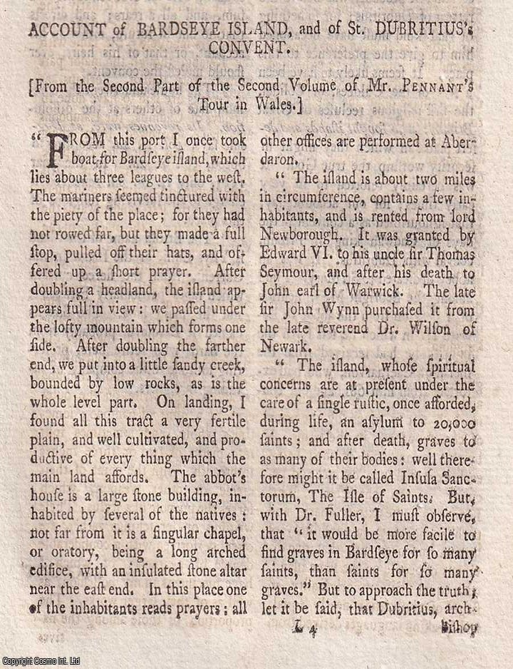 Item #364185 Account of Bardsey Island, and of St. Dubritius's Convent, Clynnog Church, St....