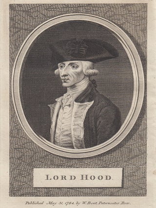 Lord Hood. Memoirs of the Naval Services of the great Admiral. A 1784 engraving and original article from The Universal Magazine.