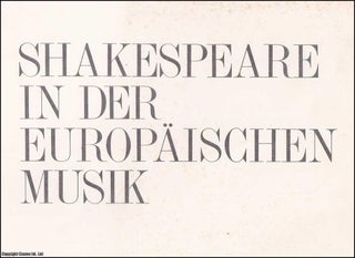 Shakespeare in European Music. Shakespeare in der Europaischen Musik. See pictures for details. 1977.