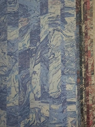 Sanderson. Wallpapers and fabrics. Serpentine; A Sanderson interpretation of a hand made Venetian decorative paper, with samples of wallpaper and fabrics. Mistral; A classic scumble effect, with samples of wallpaper and fabrics. Published by Sanderson Undated, c.1988.
