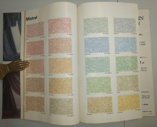 Sanderson. Wallpapers and fabrics. Serpentine; A Sanderson interpretation of a hand made Venetian decorative paper, with samples of wallpaper and fabrics. Mistral; A classic scumble effect, with samples of wallpaper and fabrics. Published by Sanderson Undated, c.1988.