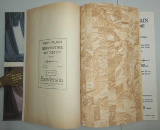 Sanderson. Wallpapers and fabrics. Serpentine; A Sanderson interpretation of a hand made Venetian decorative paper, with samples of wallpaper and fabrics. Mistral; A classic scumble effect, with samples of wallpaper and fabrics. Published by Sanderson Undated, c.1988.