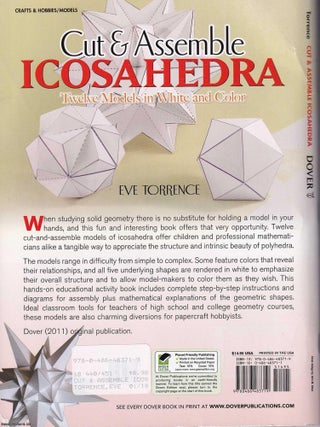 Polyhedra. Cut and Assemble Icosahedra. Twelve Models in White and Colour. Published by Dover Publications 2011.