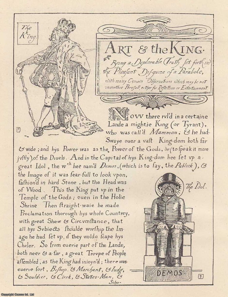 Item #364440 Art and The King. 4 pages & 8 illustrations. An article printed in 1892, written...