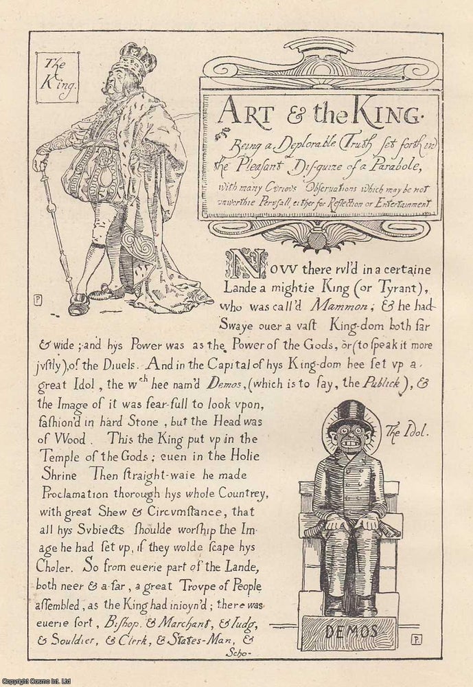 Item #364440 Art and The King. 4 pages & 8 illustrations. An article printed in 1892, written...