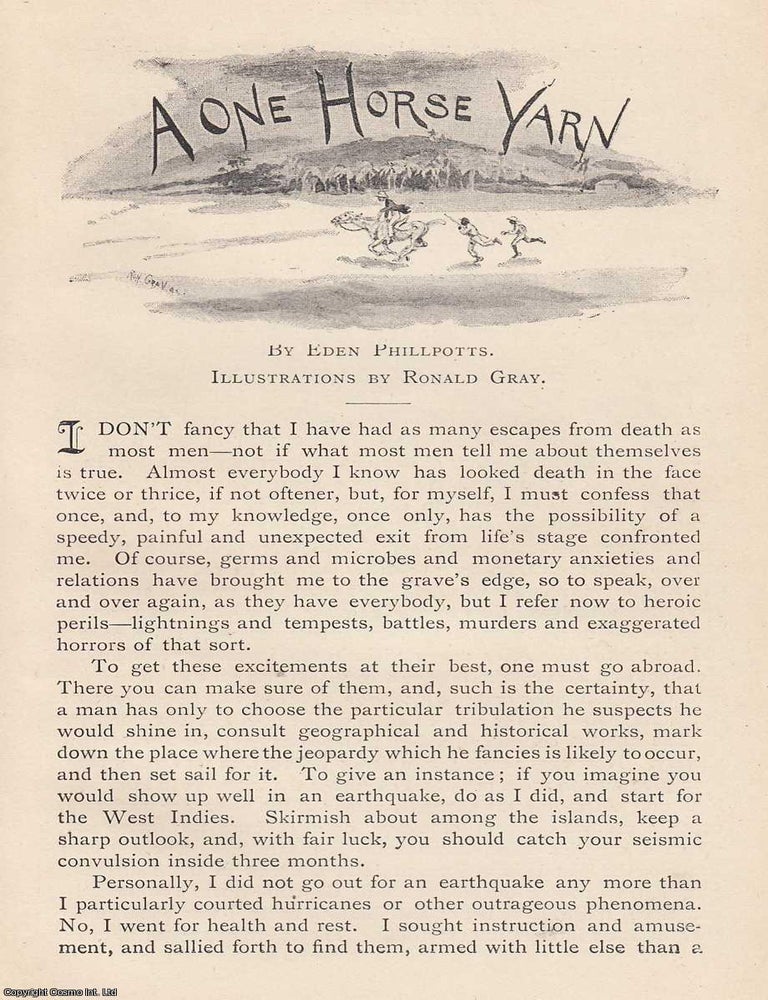 Item #364463 A One Horse Yarn. 14 pages & 13 illustrations. An article printed in 1893,...