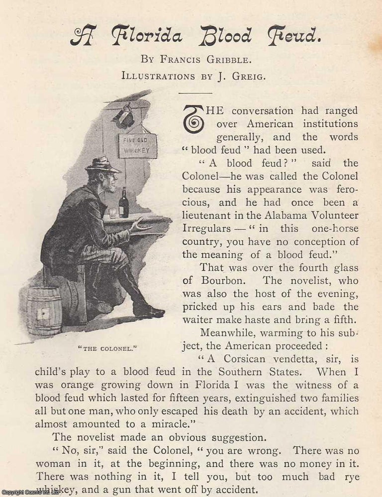 Item #364471 A Florida Blood Feud. 6 pages & 7 illustrations. An article printed in 1893,...