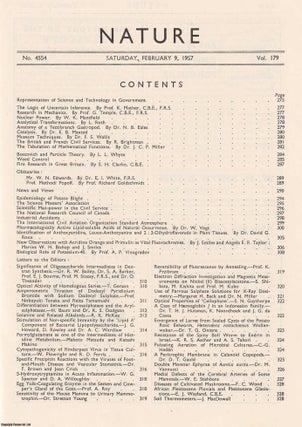 Item #364498 Nature, Volume 179, Number 4554. Nature, A Weekly Journal of Science. Saturday,...