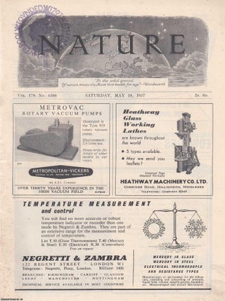 Nature, Volume 179, Number 4568. Nature, A Weekly Journal of Science. Saturday, May 18th, 1957.
