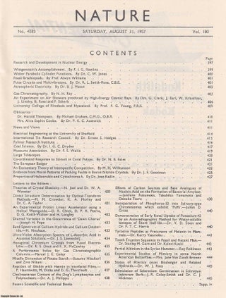 Item #364527 Gas Chromatography, by N.H. Ray, in Nature, Volume 180, Number 4583. Nature, A...