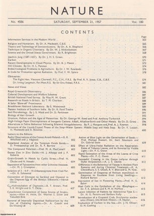 Item #364530 A Code for Protection against Radiation, by Prof. F.W. Spiers, in Nature, Volume...